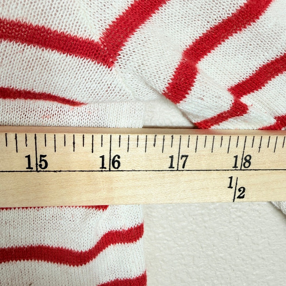 Ralph Lauren Sport Red White Striped Cotton Linen Boat Neck Sweater Womens Med - Picture 5 of 7